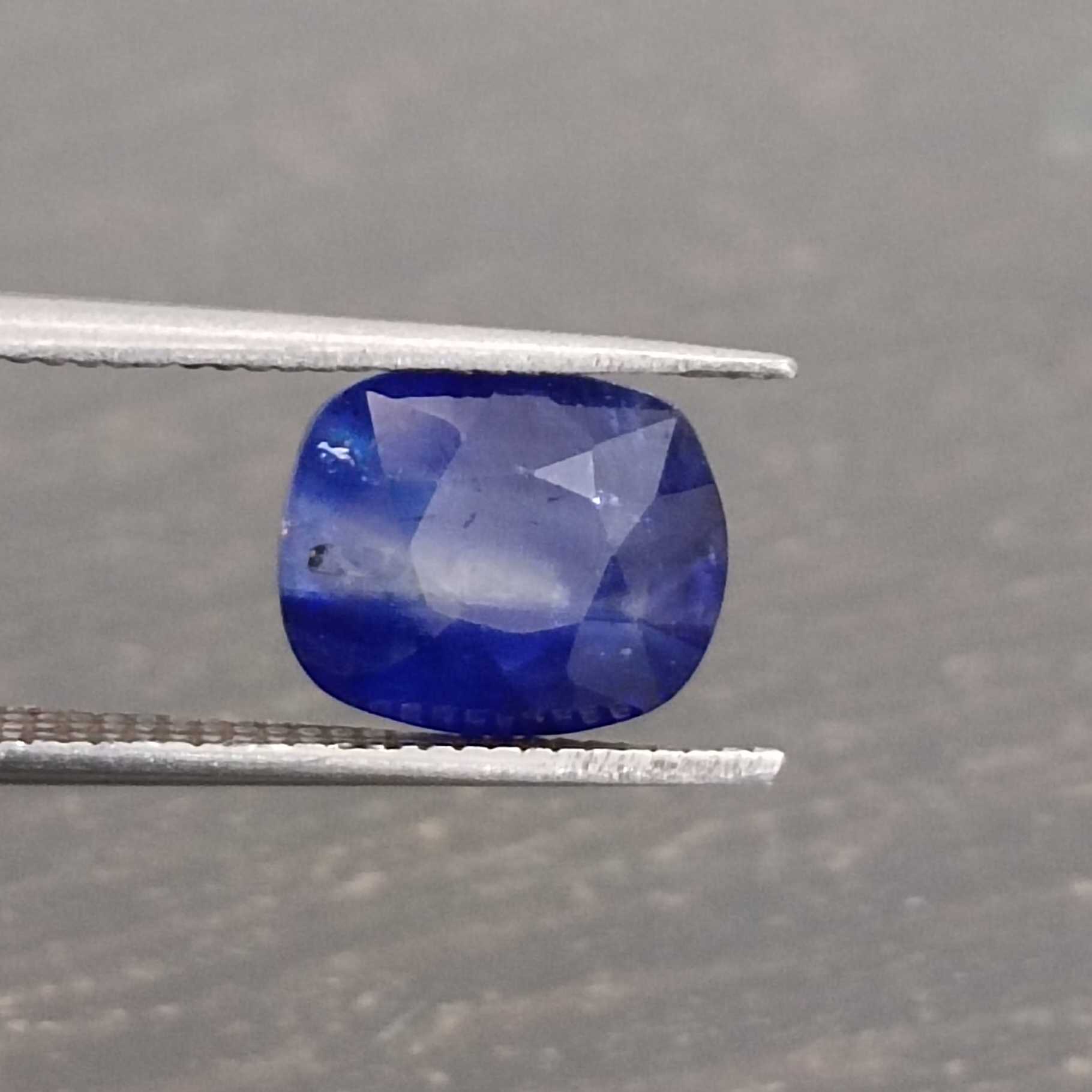 2.68ct IGI certified royal blue cushion cut sapphire  gemstone 