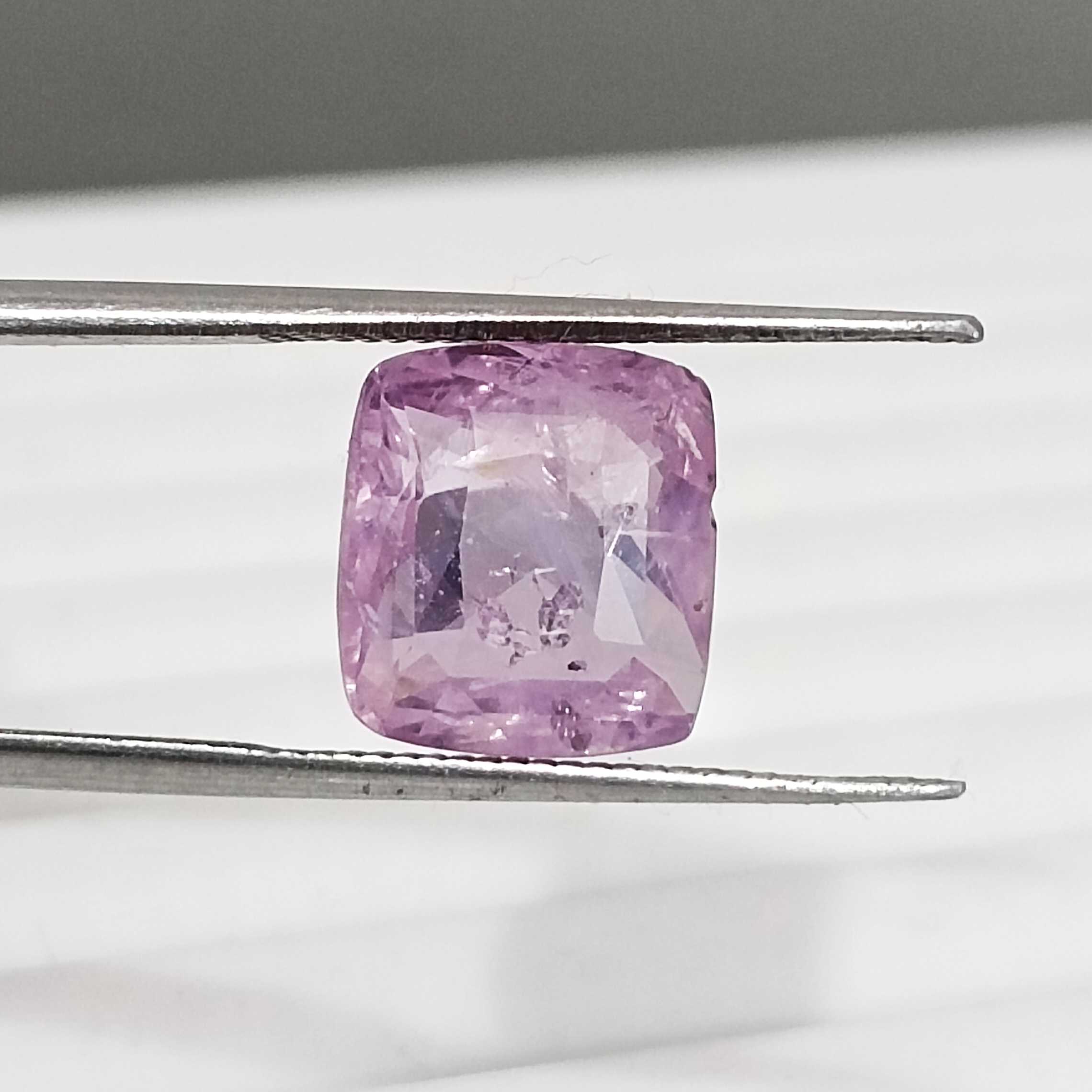 3.96ct certified natural pink cushion cut sapphire stone