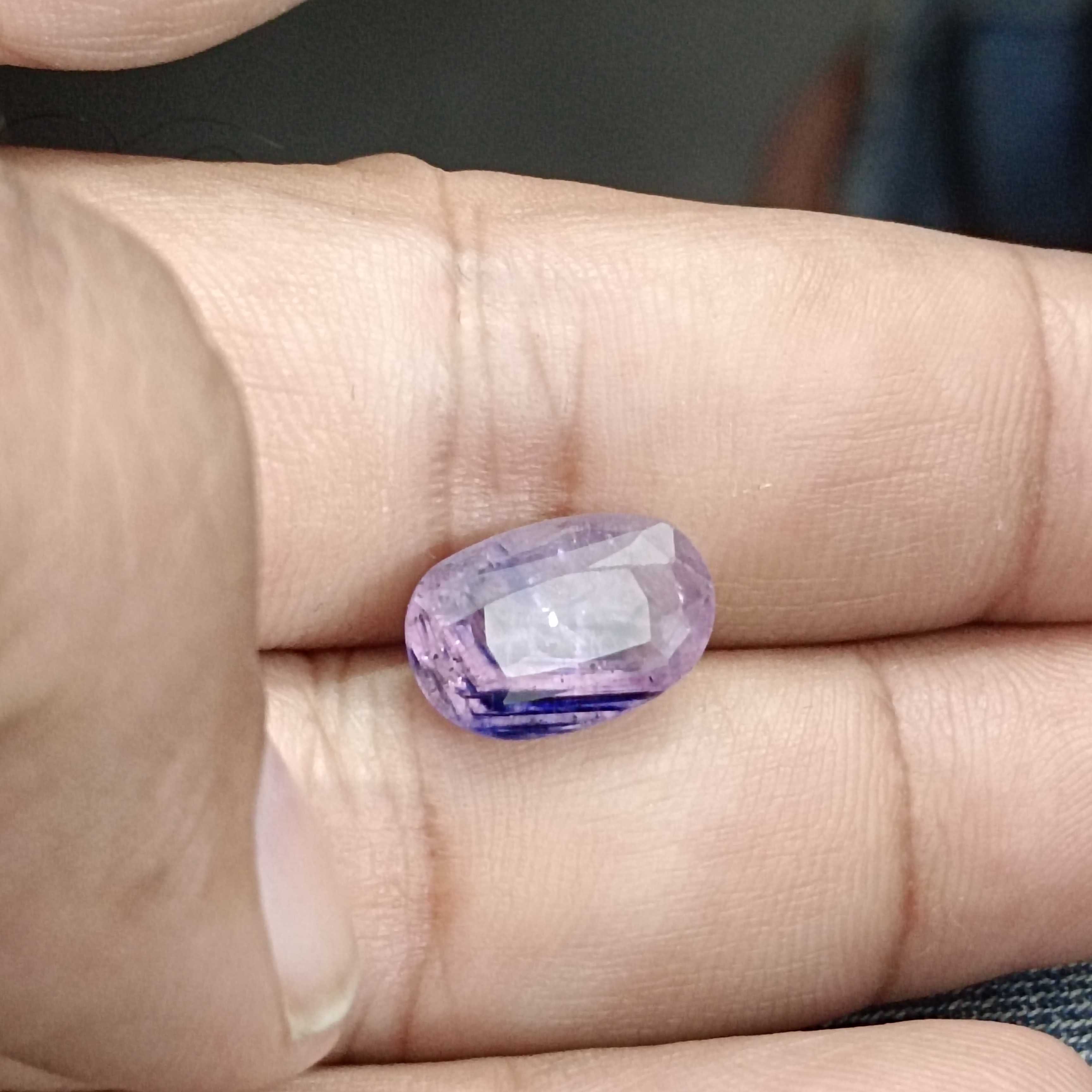 6.54ct Certified bi color pink and blue oval cut sapphire AGR Certified 