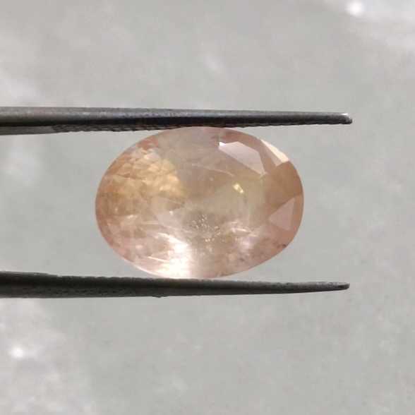 6.44ct GJEPC & AGR certified Srilankan padparadscha sapphire gemstone oval cut unheated 