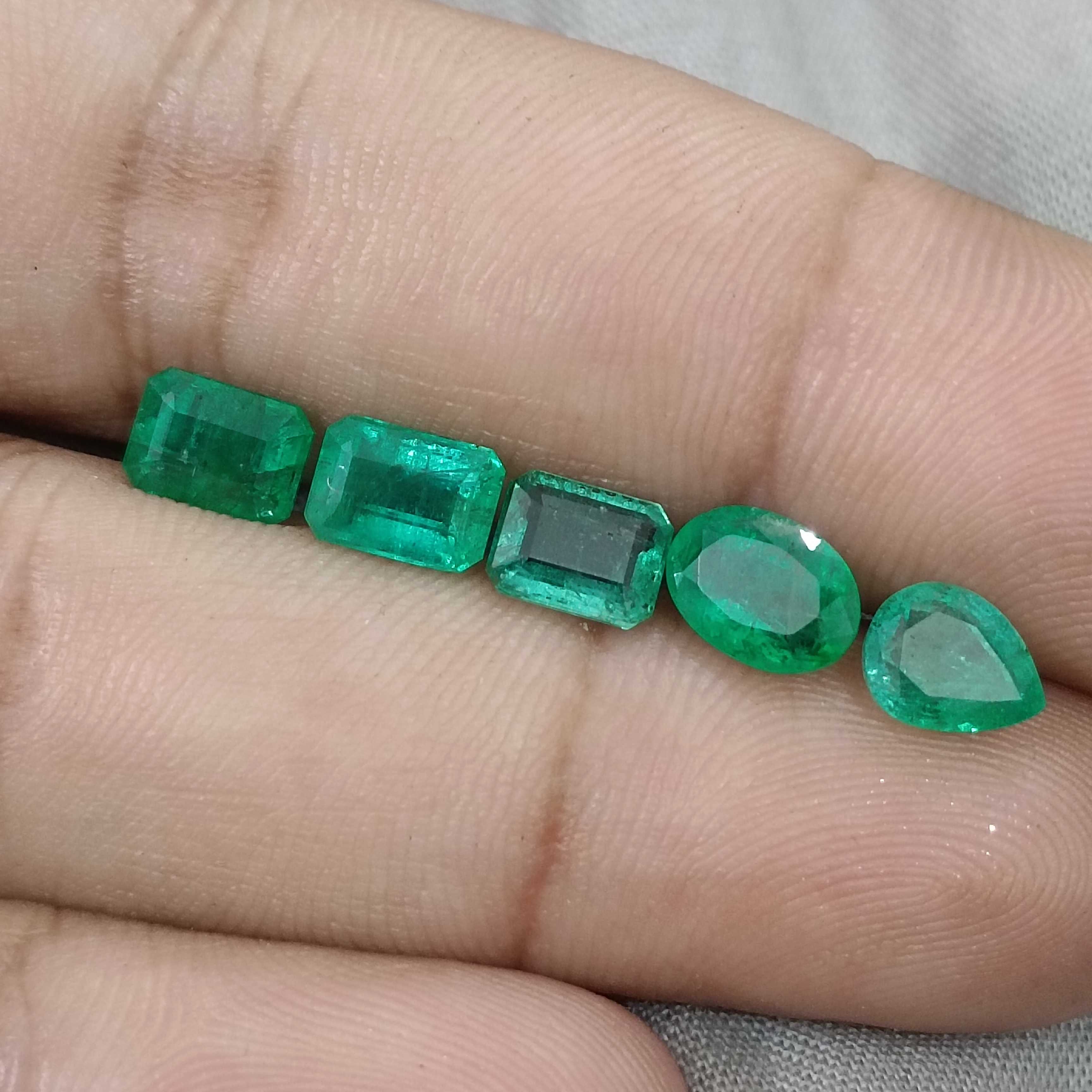 5.92ct loose medium to deep green mix shape emerald lot