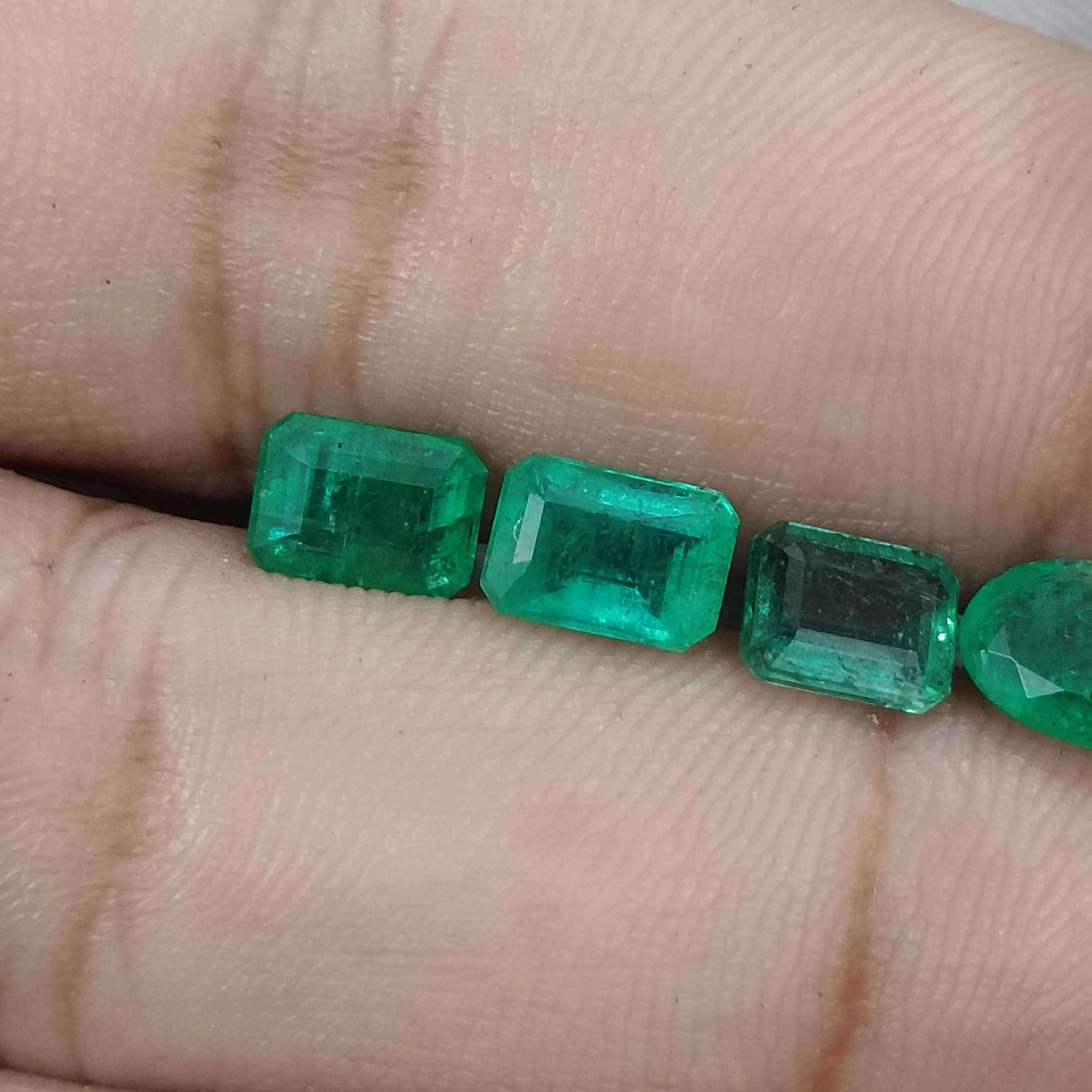 5.92ct loose medium to deep green mix shape emerald lot